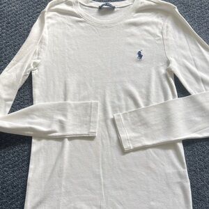 Ralph Lauren White Long Sleeve Shirt with Logo